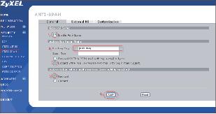 In the ANTI-SPAM -> External DB screen, check Enable External Database and adjust the threshold scroll bar