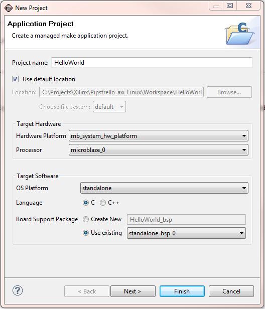 Click on File > New > Application Project.