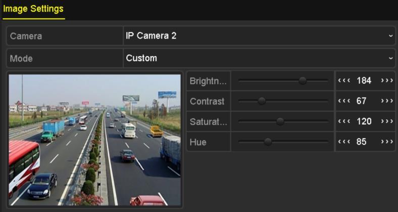 12.3 Configuring Video Parameters 1. Enter the Image Settings interface. Menu > Camera >Image Figure 12. 4 Image Settings Interface 2.