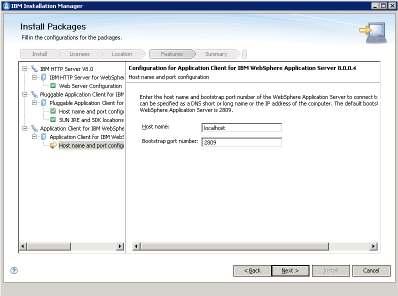 11. Fill in the configurations for the packages for the Application