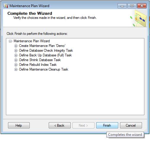 13. Complete the Wizard On the Complete the Wizard page, verify the choices made on the previous