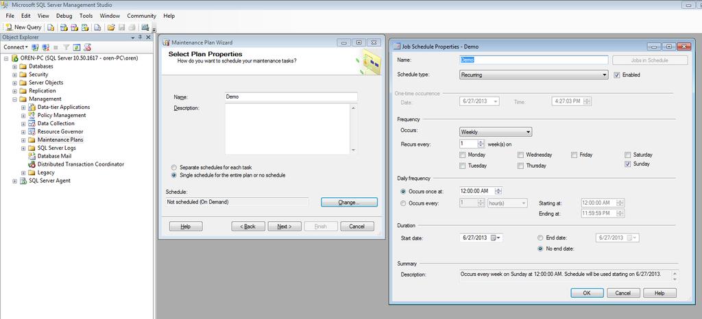 4.2. In the New Job Schedule dialog box enter Name - The job schedule s name.