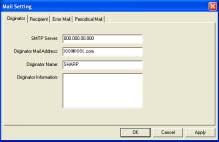 Specifying Mail Settings If the e-mail transmission settings are enabled on the PC, a mail message can be automatically sent to a specified address whenever an error occurs.