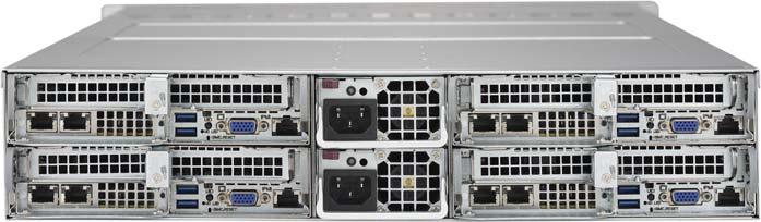 5 hot-swap SATA3 drive bays per node 2x SuperDOM support POWER SUPPLY 2x Redundant 2000 W Titanium power supplies CHASSIS CSE-827HQ Chassis Density: Uses popular Twin