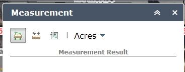 feet or sq meters. It is defaulted on acres; to change it just click on the down arrow to the right of acres and select a different measurement.
