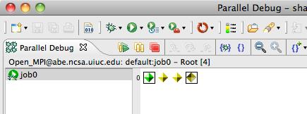Terminating A Debug Session ª Click on the Terminate icon in the Parallel