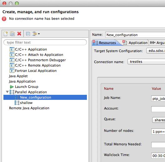 Create a New Configuration ª Select the existing configuration