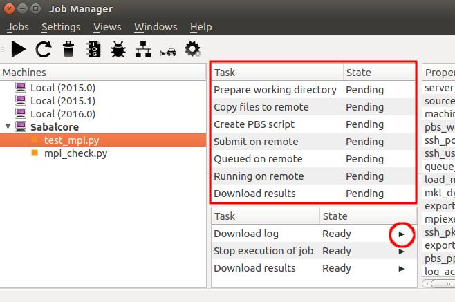 Click to submit the job and watch how the Task State changes from Pending