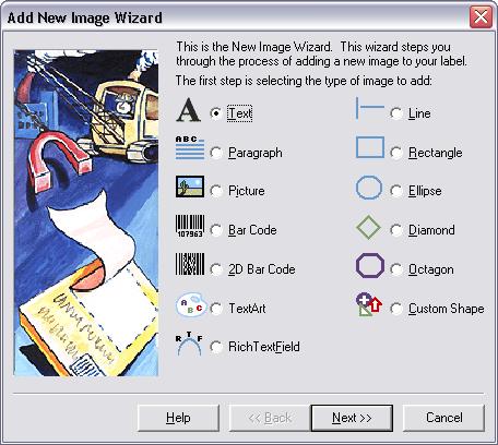 Chapter 3-4 Quick Start Guide Using the Add Image Wizard You can use the Add Image Wizard to add any type of image to your label.