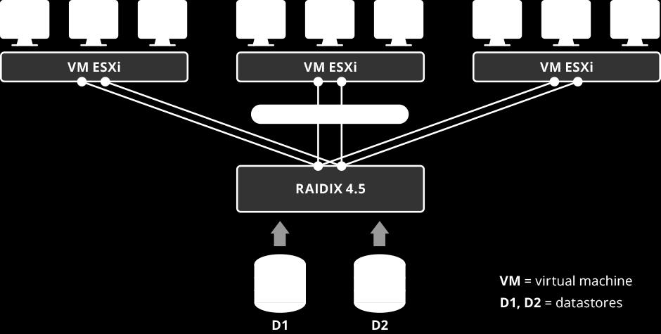 RAIDIX Architecture for Virtualization Pic. 1. VMWare and RAIDIX Data Storage. Configuring a Virtual Infrastructure on RAIDIX Storage 1.
