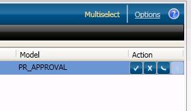 5. To approve or reject the item click on the appropriate box under Action Click this box to give your approval