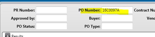 Excel POIQ- Purchasing Inquiry This screen will show information