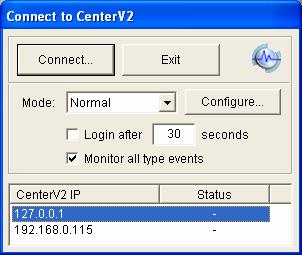 In the Main System, click the Network button, and select Connect to Center V2. This dialog box appears. Figure 1-15 2.