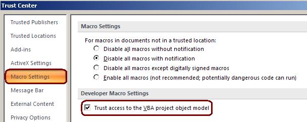 Step 3. Install the Qualitative Analysis Program f Make sure that the Trust access to the VBA project object model check box is marked.