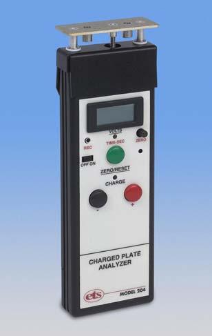 cost. The unit is a combination of an electrostatic fieldmeter, ±1200 Volt charging source and a digital timer.