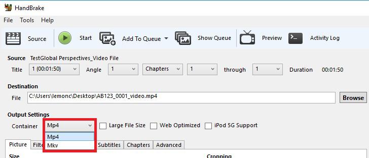 Reducing file sizes using Handbrake The maximum file size for a single multimedia video file is 500 MB. Video files must not be larger than 500 MB.