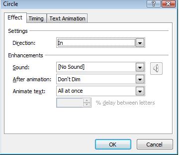 Adding an Automatic Sound to an Animated Object o On the Ribbon, click on the Animations tab. o Click on the animated object to which the sound is to be attached.