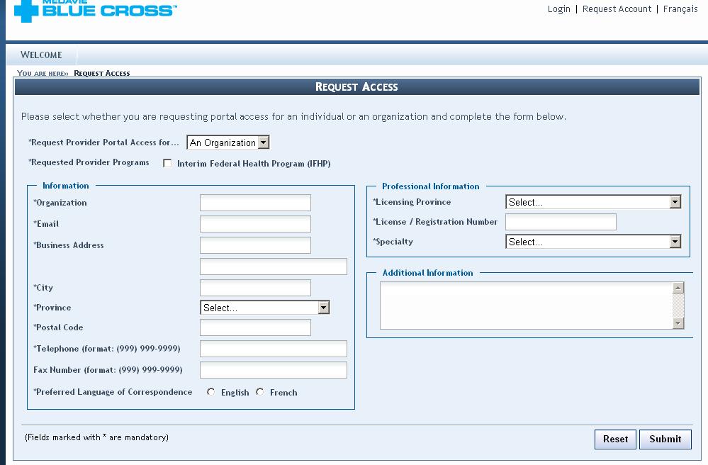 Complete the online provider portal self-registration form.