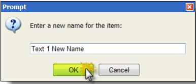 A rename window will open, displaying the current name of the selected file.