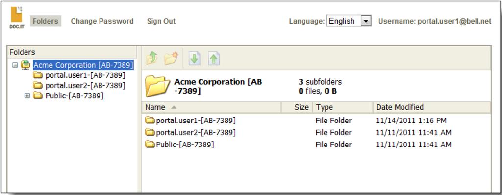 Public folders are accessible by all portal users associated to the client portal.