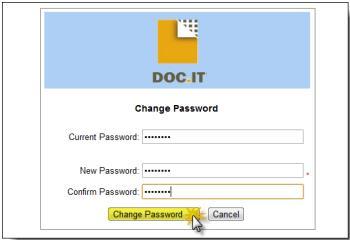 the Change Password button: A Change Password web page will open.
