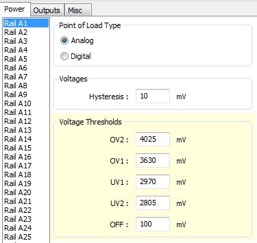 Programming Voltage Thresholds This section focuses on Rail A1 as an example. Figure 7 Voltage Thresholds for Rail A1 3.
