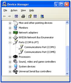 I2C Demo Figure 14 Device Manager COM Port Varies from System to System 9. Note the COM port assigned to the USB-ISS communications module.