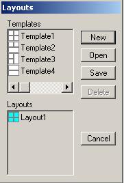 ProcessView In the Button View, you can create a new layout by clicking on the Layouts button. This opens the Layouts dialog box, as shown in the figure below.