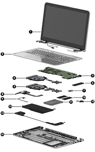 3 Illustrated parts catalog Computer major components NOTE: HP continually improves and changes product parts.