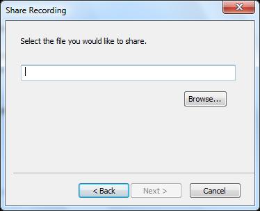 Self-Extracting File This option is used to create a video that will play on a computer that doesn t have a SMART Recorder installed. Click or press Next. Click or press the Browse button.