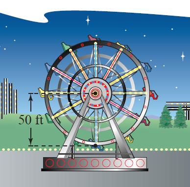 Finding Angular and Linear Speeds Practice A Ferris wheel with a 50-foot radius makes 1.5 revolutions per minute.