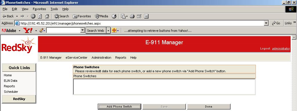 4. Configure RedSky E-911 Manager This section provides the relevant steps for configuring the RedSky E-911 Manager to retrieve station numbering and location information from Avaya Communication