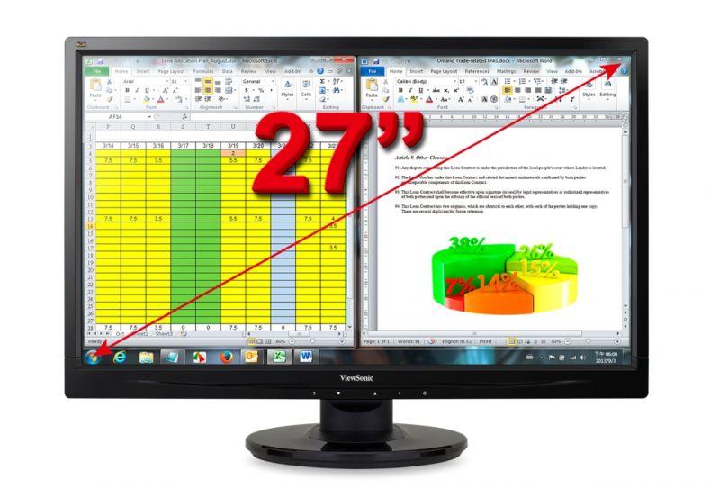 Experience better viewing on a large 27 screen The ViewSonic VA2746m LED is an ideal 27 (27 viewable) LED display for both home entertainment and office