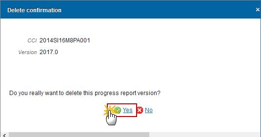 Click on Yes to confirm or click on No to return