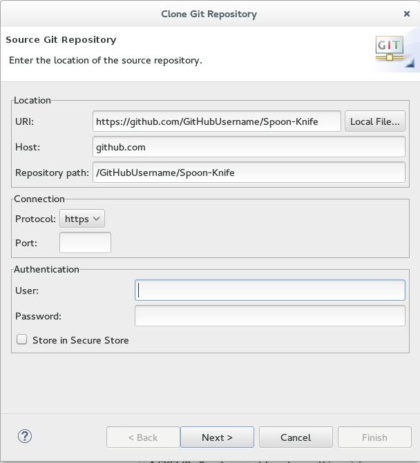 CHAPTER 1. SETTING UP AND MANAGING A REPOSITORY FOR YOUR PROJECTS Figure 1.4. Enter the Source Repository Details 5.