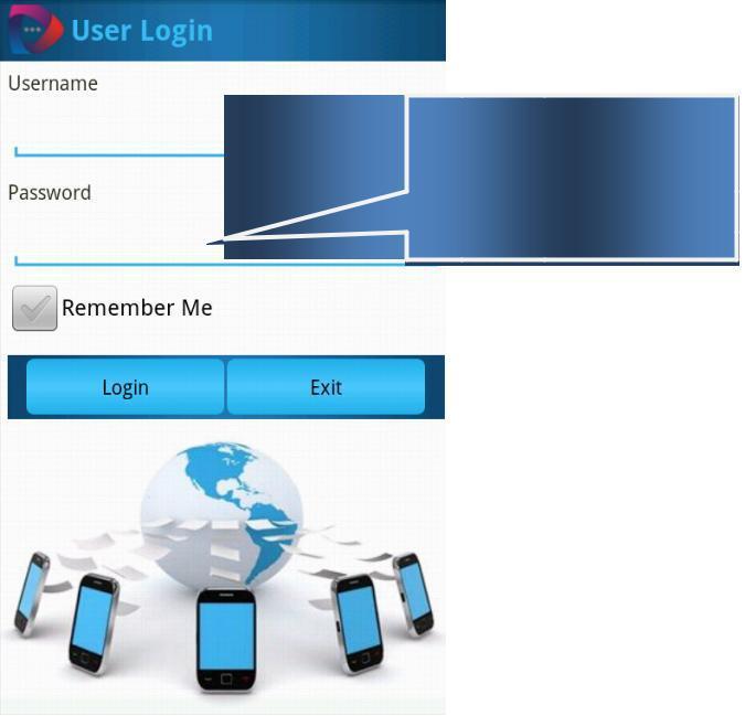 Login Page Only registered users can login into the MobileClient App. Username and Password are provided by Route Mobile Limited.