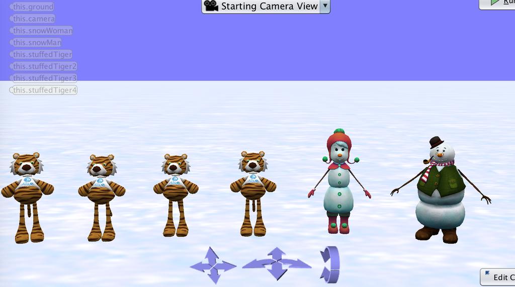 Adding the Objects Go to the Biped classes then add four StuffedTiger objects to your world.