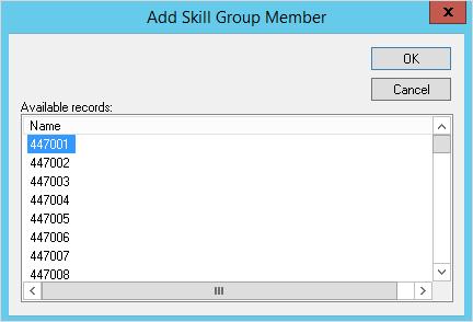 b. From the Add Skill Group Member window, select the agents to be added in the skill
