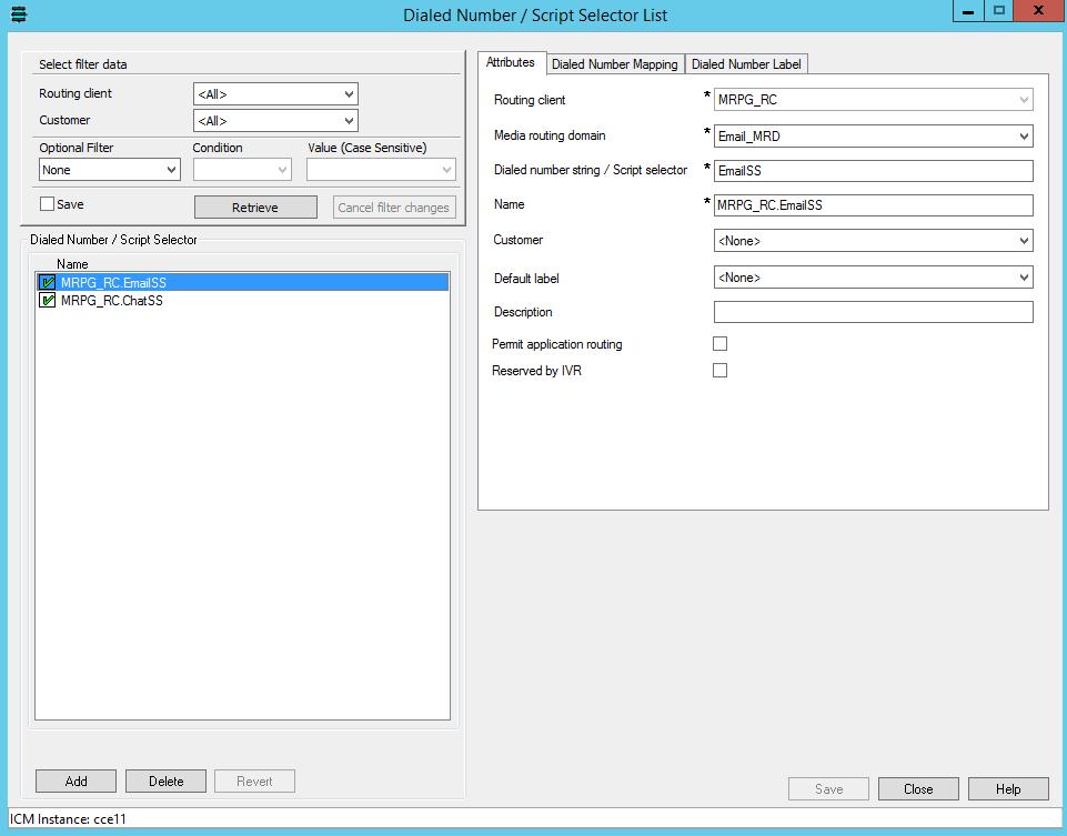 Configure script selector 7. Click the Dialed Number Mapping tab. Click Add. 8.
