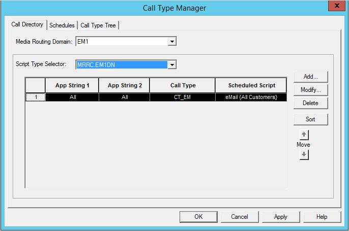 c. Next, click the Add button. The Add Call Type Selector Entry window appears. In the Call type field, select the call type configured for ECE (page 27). Click OK.