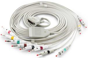 Resting ECG ECG Cables 25-0025 Cable 10 Elec IEC 4 mm ban med - IEC color standard - 4 mm banana plug connector - Total Length 2100 mm 25-0026 Cable 10 Elec IEC Pinch med - IEC