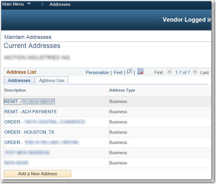 4. Addresses Allows the ability to add new addresses, but not to edit an existing address.