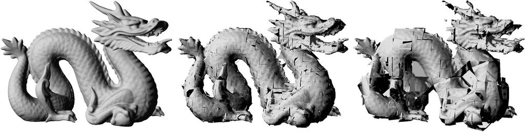 Figure 3.6: Same contour surfaces as in Figure 3.4 but with normal maps applied (center, right).