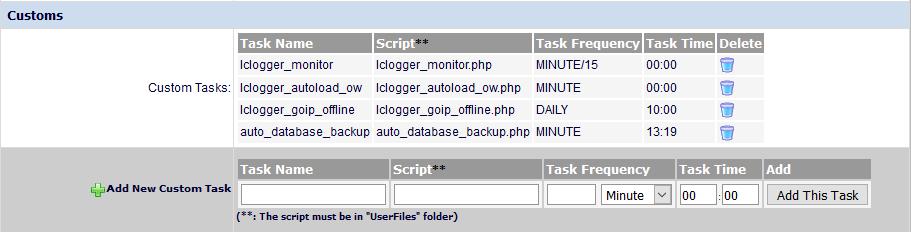 Use information below to fill this form depending of your logger. Logger Task name Script GSMS-NET-HV lclogger_autoload_gsms lclogger_autoload_gsms.