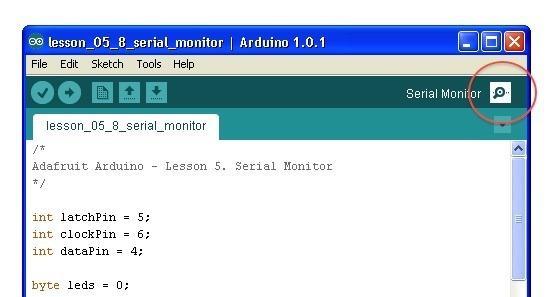 Open the Serial Monitor: Under the Tools menu on the IDE click Serial Monitor Or Click the magnifying glass in the upper right