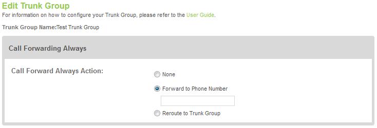 Trunk Group VoIP Administrators (Enterprise and Group) can edit existing Trunk Groups by clicking the Pencil icon.