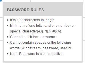 3 You will need to create a Password that meets the security requirements. Hover your mouse over the information icon (i) to see the Password Rules.