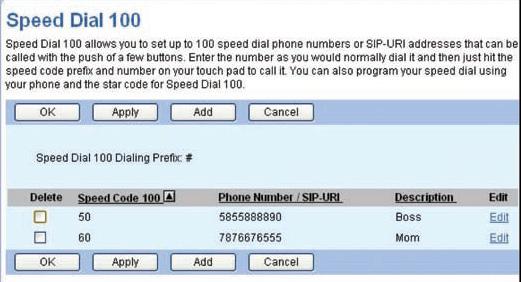 Select Outgoing Calls Select Speed Dial 100 Select Add to insert a new speed call entry. Select a speed code number from the drop down.