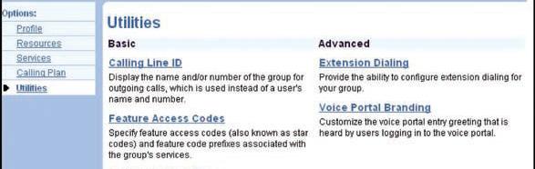 Extension Dialing This allows the VoIP Administrator (Group) to configure the