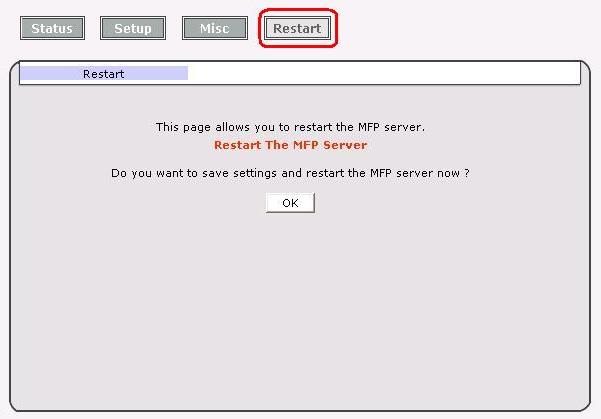 Or, you can click the Restart button from the WEB management as following: